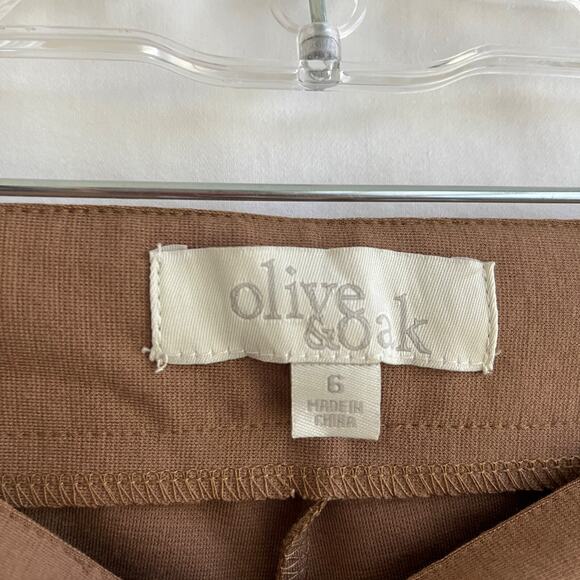 Olive & Oak dark camel pants, size 6, new with tags. Zip closure on side. - Picture 2 of 7